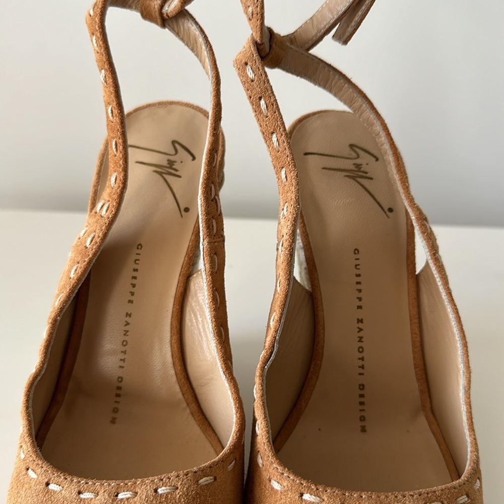 AUTHENTIC Giuseppe Zanotti Suede Wedges Size US 6.5/ EU 36.5 - Picture 6 of 9